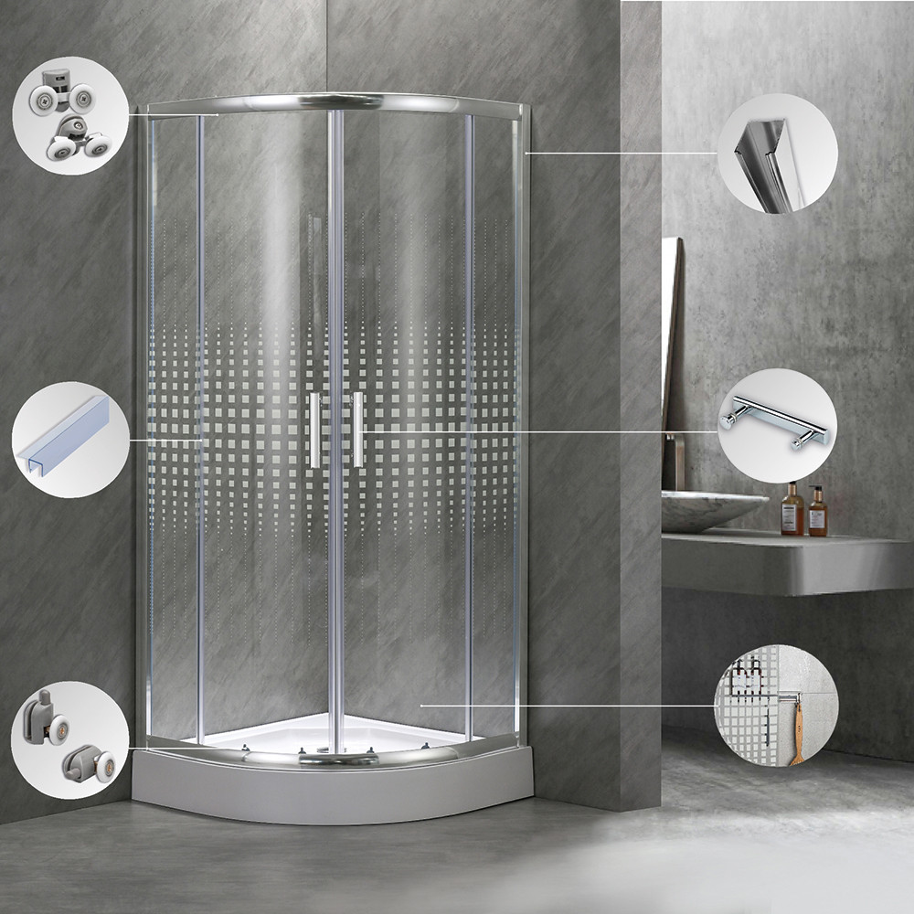 Leziter Cabină de duș curbată Spirit Matrix 90x90 cm cu cădiță de duș [4]