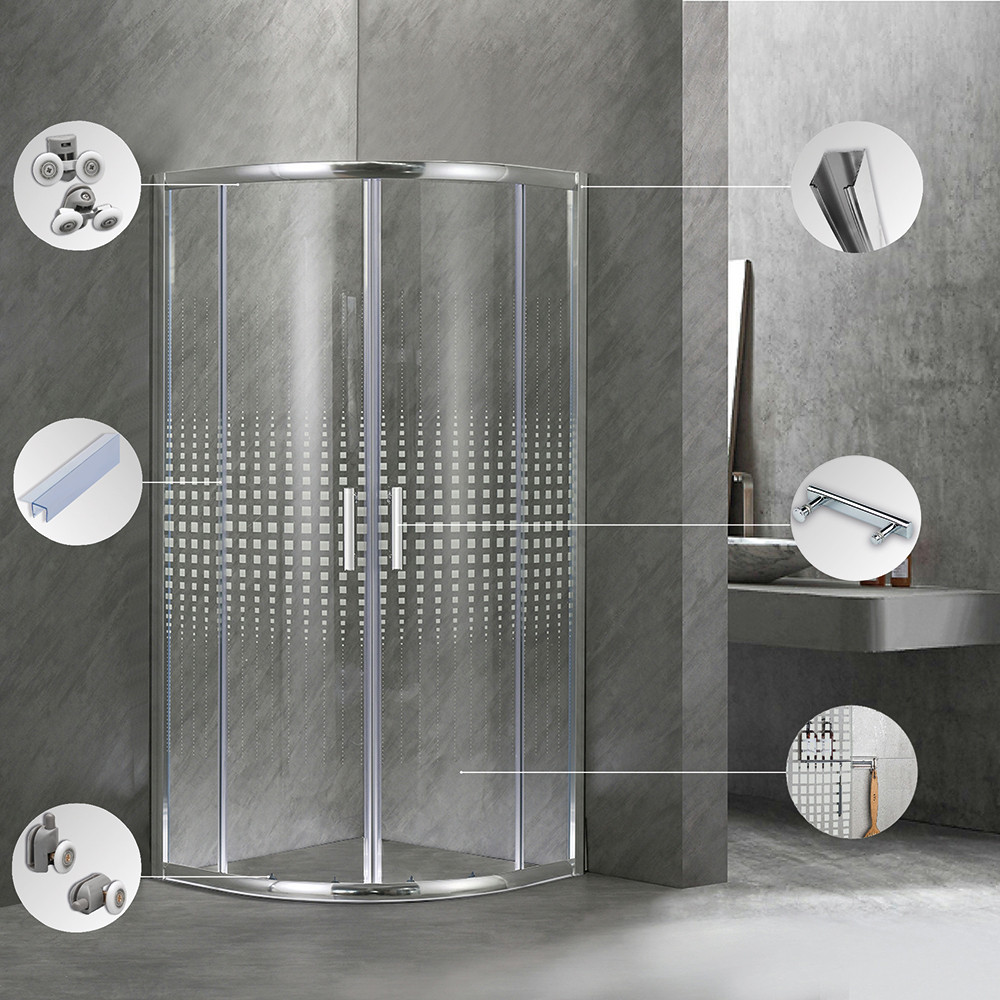 Leziter Cabină de duș curbată Spirit Matrix 90x90 cm fără cădiță de duș [3]