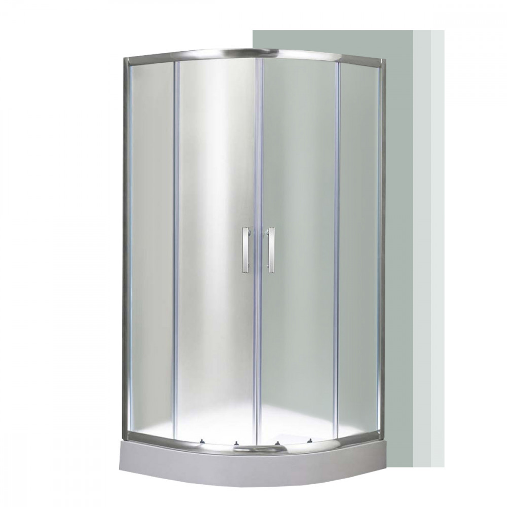 Cabină de duș semirotundă - Leziter Cabină de duș curbată Spirit Matt 80x80 cm cu cădiță de duș
