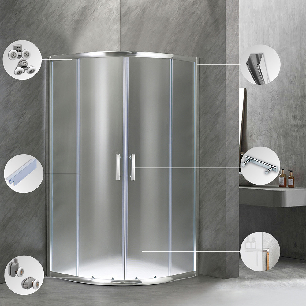 Leziter Cabină de duș curbată Spirit Matt 80x80 cm fără cădiță de duș [4]