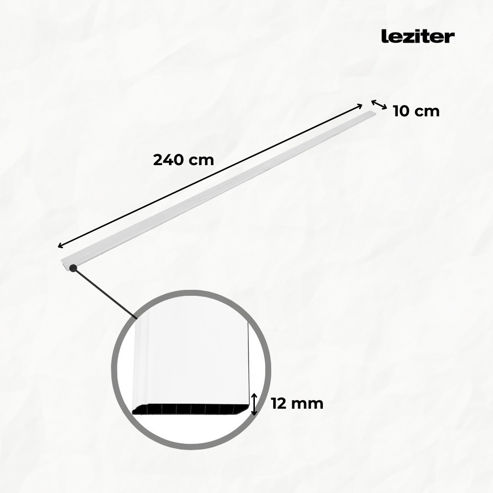 Leziter Bordură de podea din vinil SPC Alb-zăpadă 2400x100x12 mm [1]