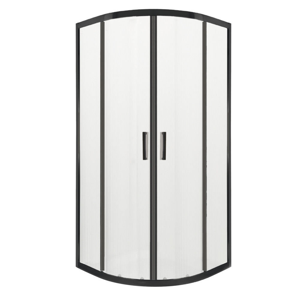 Cabină de duș semirotundă - Kerra Soho Black 90 cabină de duș curbată fără tavă de duș
