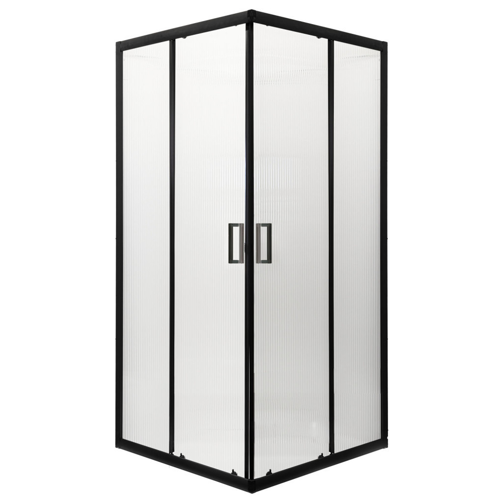 Cabină de duș - Kerra Soho Square Black 80 Carcasă de duș pătrată fără tavă de duș