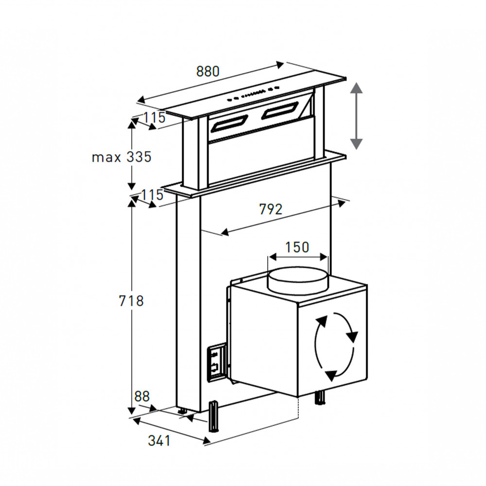 Focus Hotă de bucătărie încorporată Spirit 90 190 W [3]