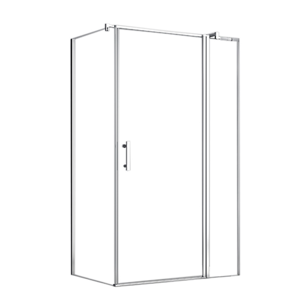 Cabină de duș - Leziter Cabină de duș asimetrică simplă de 80x100 cm cu ușă cu deschidere, fără tavă de duș