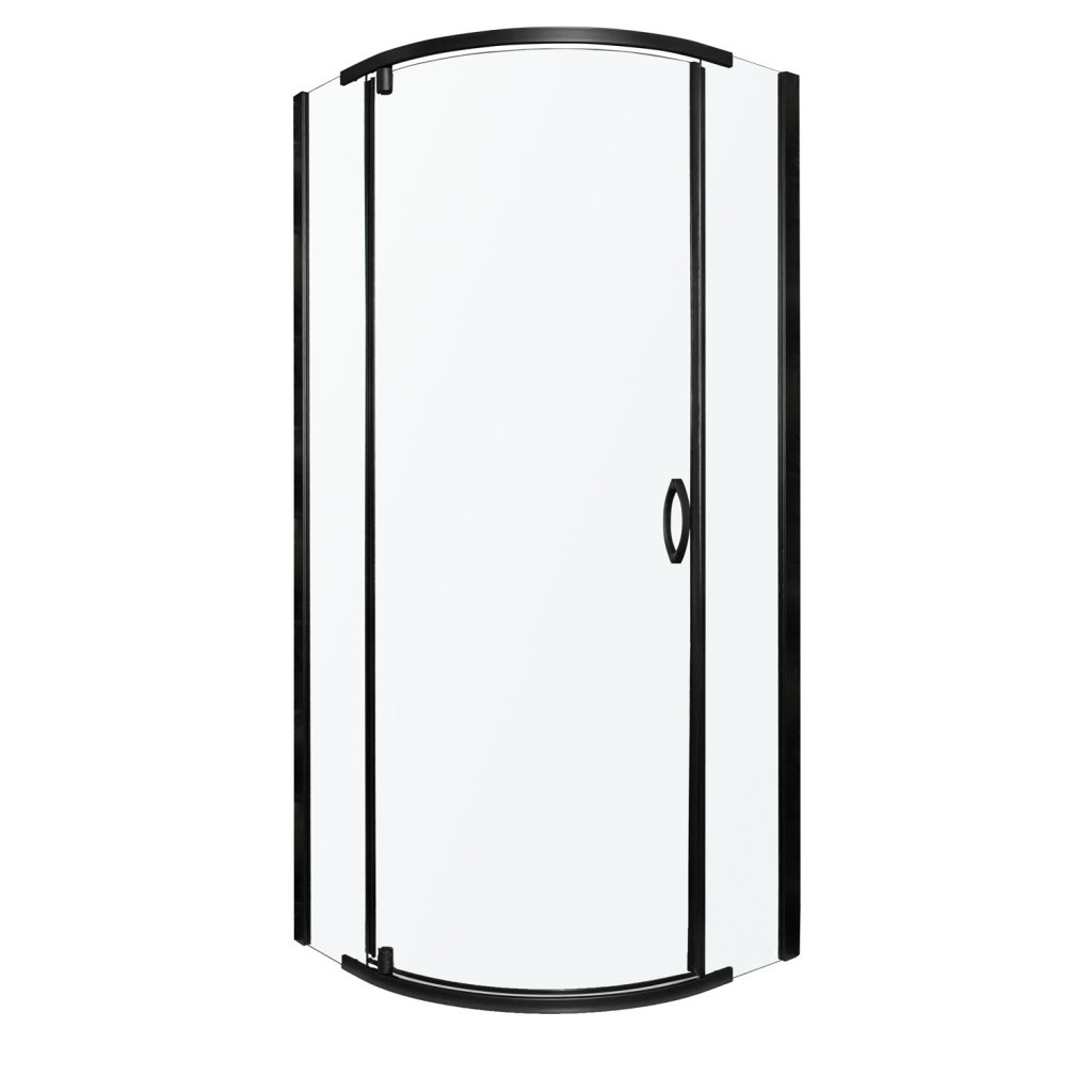 Cabină de duș semirotundă - Kerra Splash Black 90 cabină de duș curbată fără tavă de duș