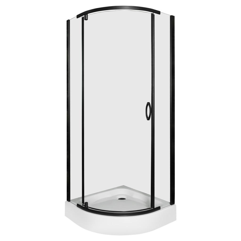 Cabină de duș semirotundă - Kerra Splash Black 90 cabină de duș curbată cu tavă de duș