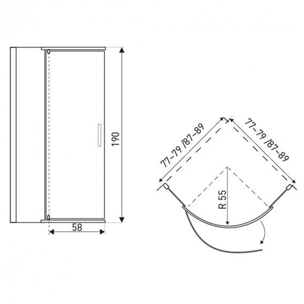 Kerra Cabină de duș curbată Splash 90x90 cm cu cădiță de duș [3]