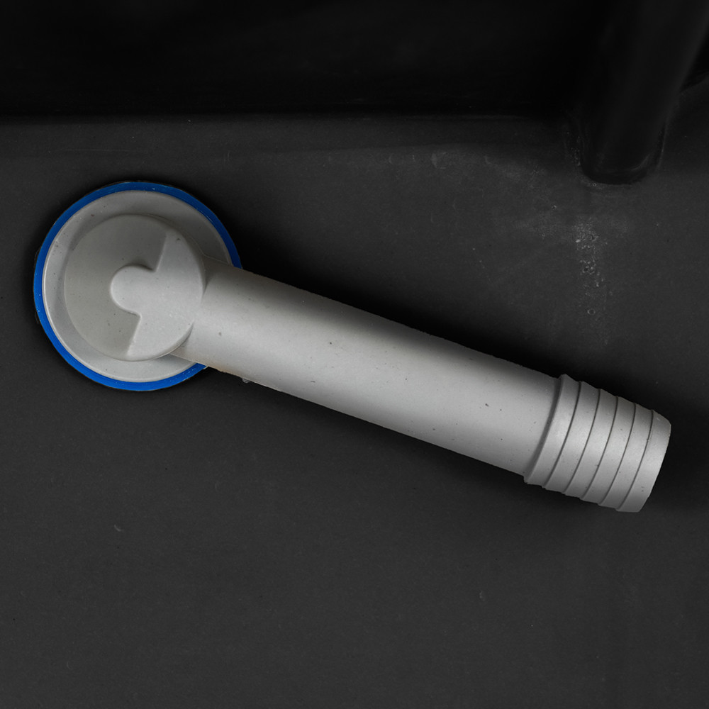 Leziter Chiuvetă Gori pătrată cu un singur lavoar din granit, cu sifon și sifon, neagră [9]