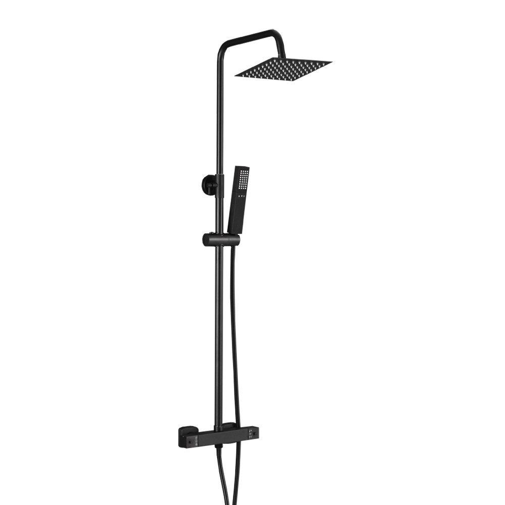 Produse temporar indisponibile - Leziter Set de duș Alita Black cu baterie termostatică