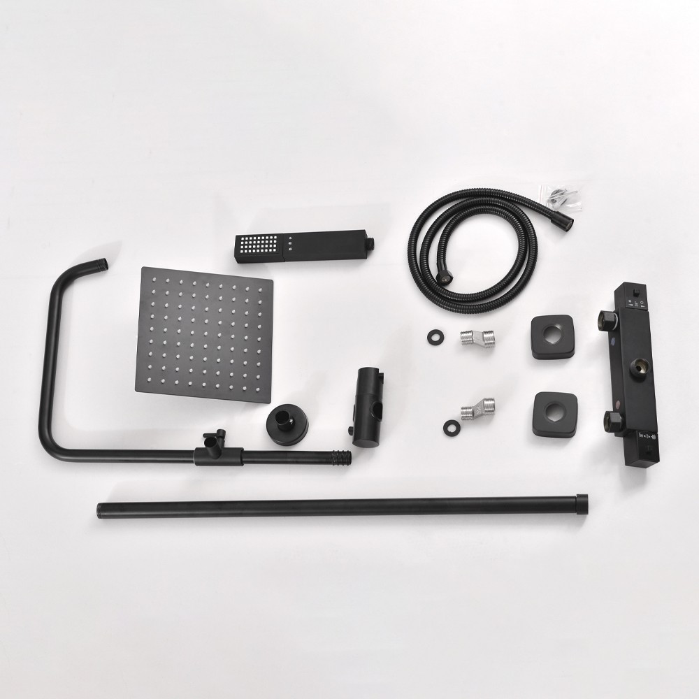 Leziter Set de duș Alita Black cu baterie termostatică [3]