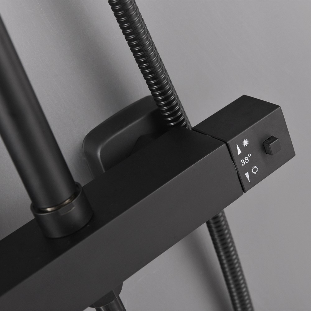 Leziter Set de duș Alita Black cu baterie termostatică [6]