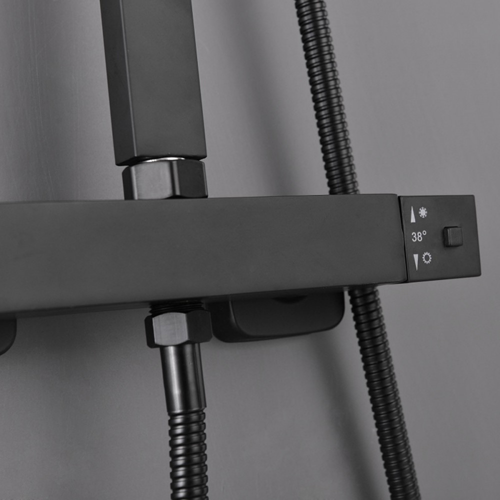 Leziter Set de duș Mazama Black cu baterie termostatică [8]