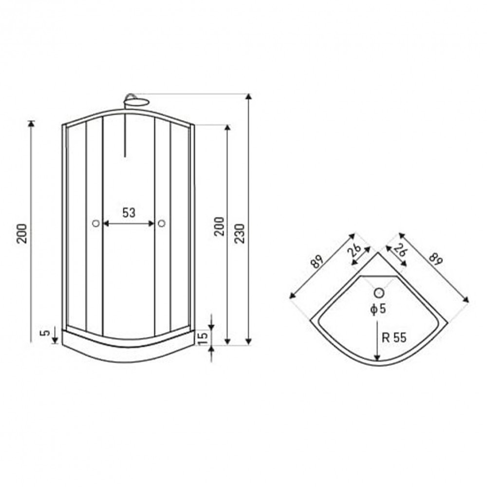 Kerra Cabină de duș cu hidromasaj curbată Strada 90x90 cm [3]
