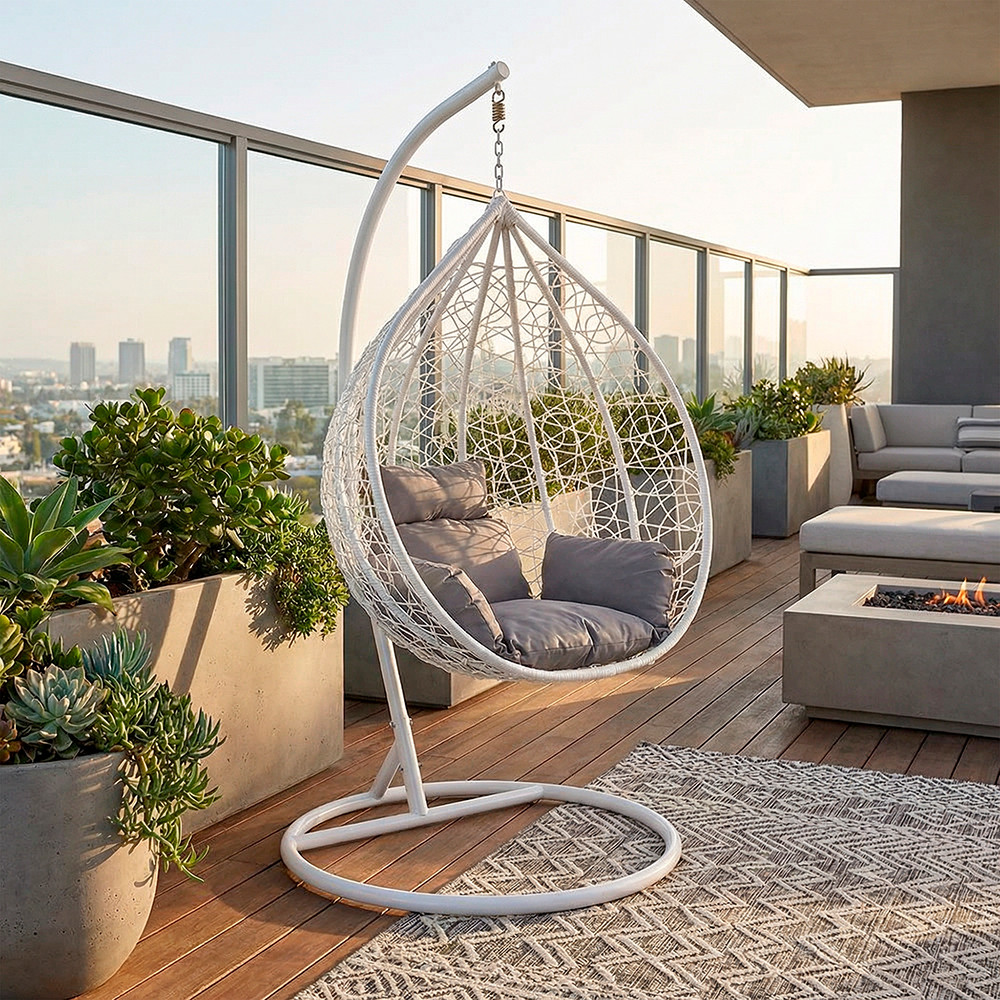 Leziter Scaun suspendat Havana alb [1]