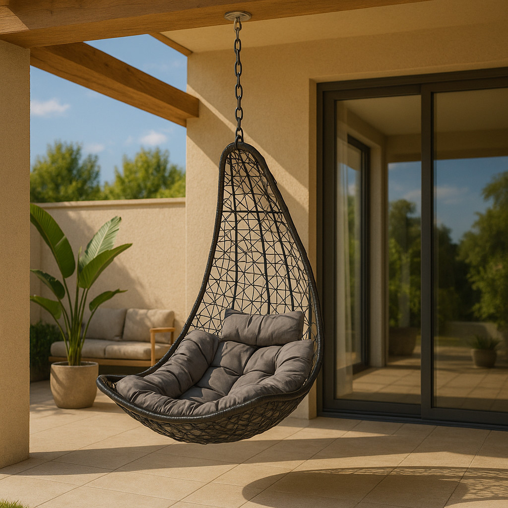 Leziter Natal Easy grădină hamac scaun cu kit de fixare negru [1]