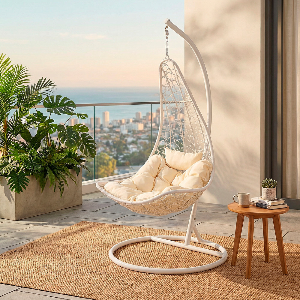 Leziter Scaun suspendat de grădină Natal alb [1]