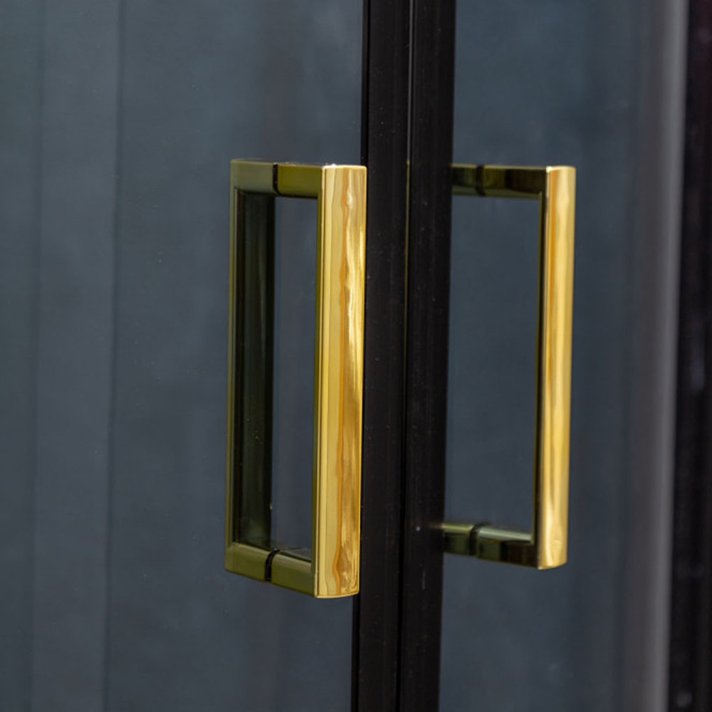 Kerra Cabină de duș curbată Tiara Gold 80x80 cm fără cădiță de duș [2]