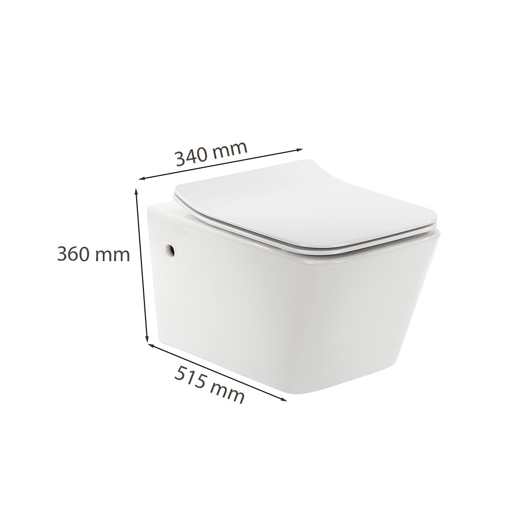 Leziter Toaletă Tina, montată pe perete, fără ramă, cu capac cu închidere silențioasă [2]