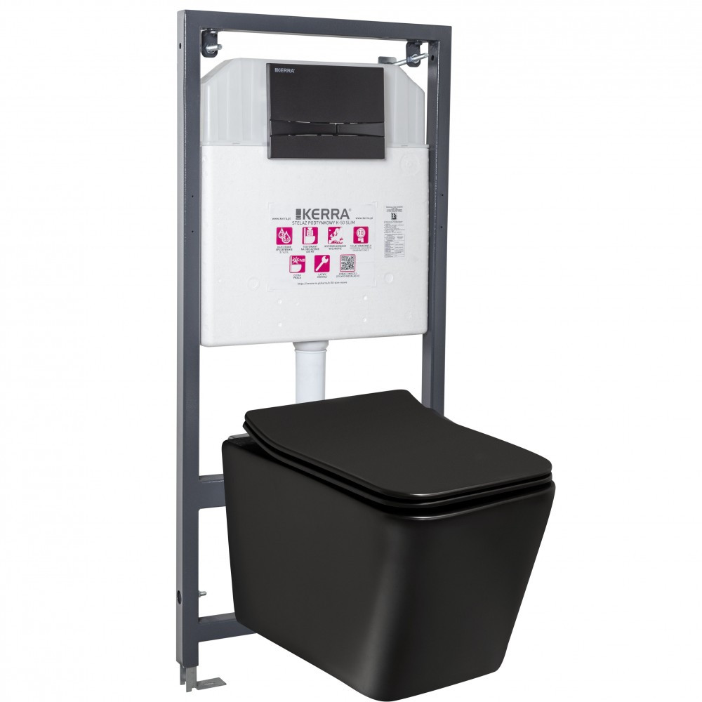 Rezervor toaletă - Kerra Rezervor de toaletă Tinos BL Adriatic Black, montat pe perete