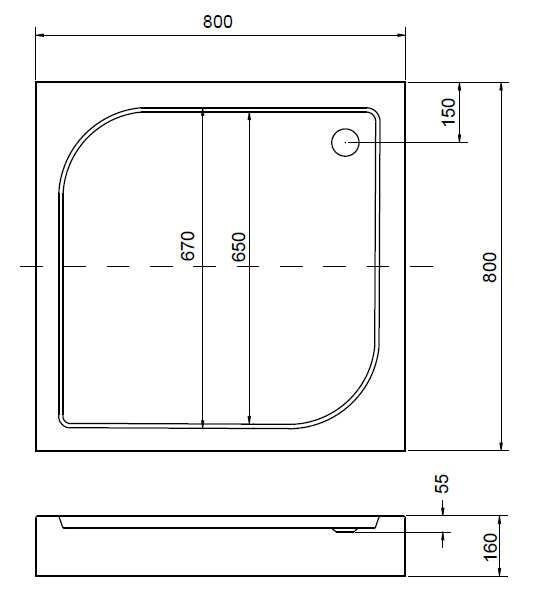 Kerra Cabină de duș pătrată Tomar 80x80 cm cu cădiță de duș [4]