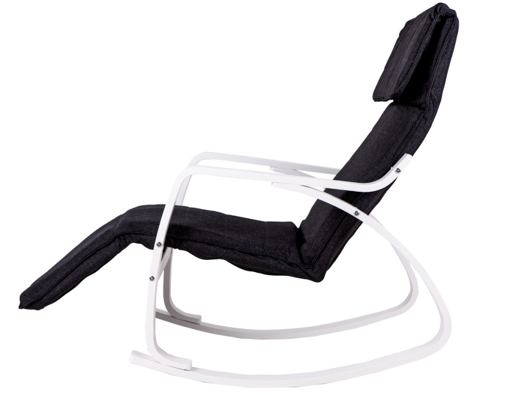 Homelux Scaun balansoar alb negru cu suport pentru picioare reglabil [8]