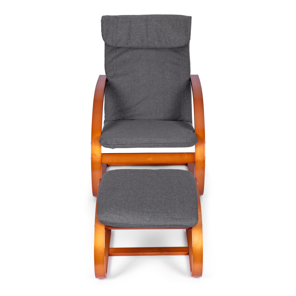 Homelux Balansoar finlandez cu cadru din lemn și suport pentru picioare hazel - gri [1]