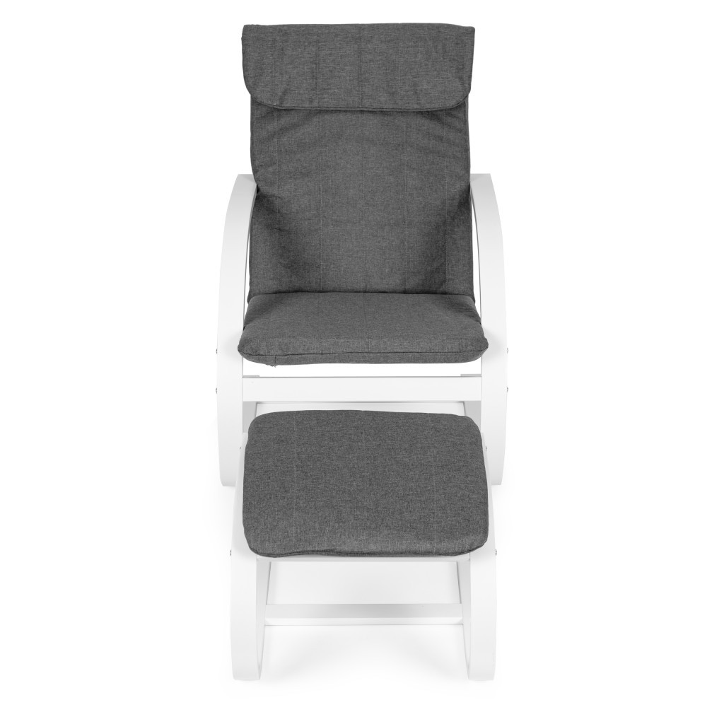 Homelux Balansoar finlandez cu cadru din lemn și suport pentru picioare alb - gri [1]