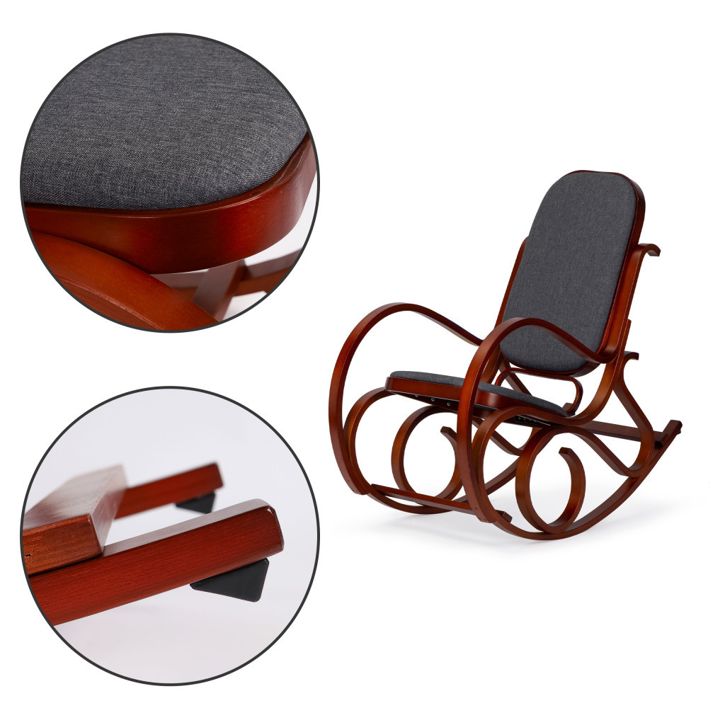 Homelux Scaun balansoar clasic cu cadru din lemn hazel - gri [7]