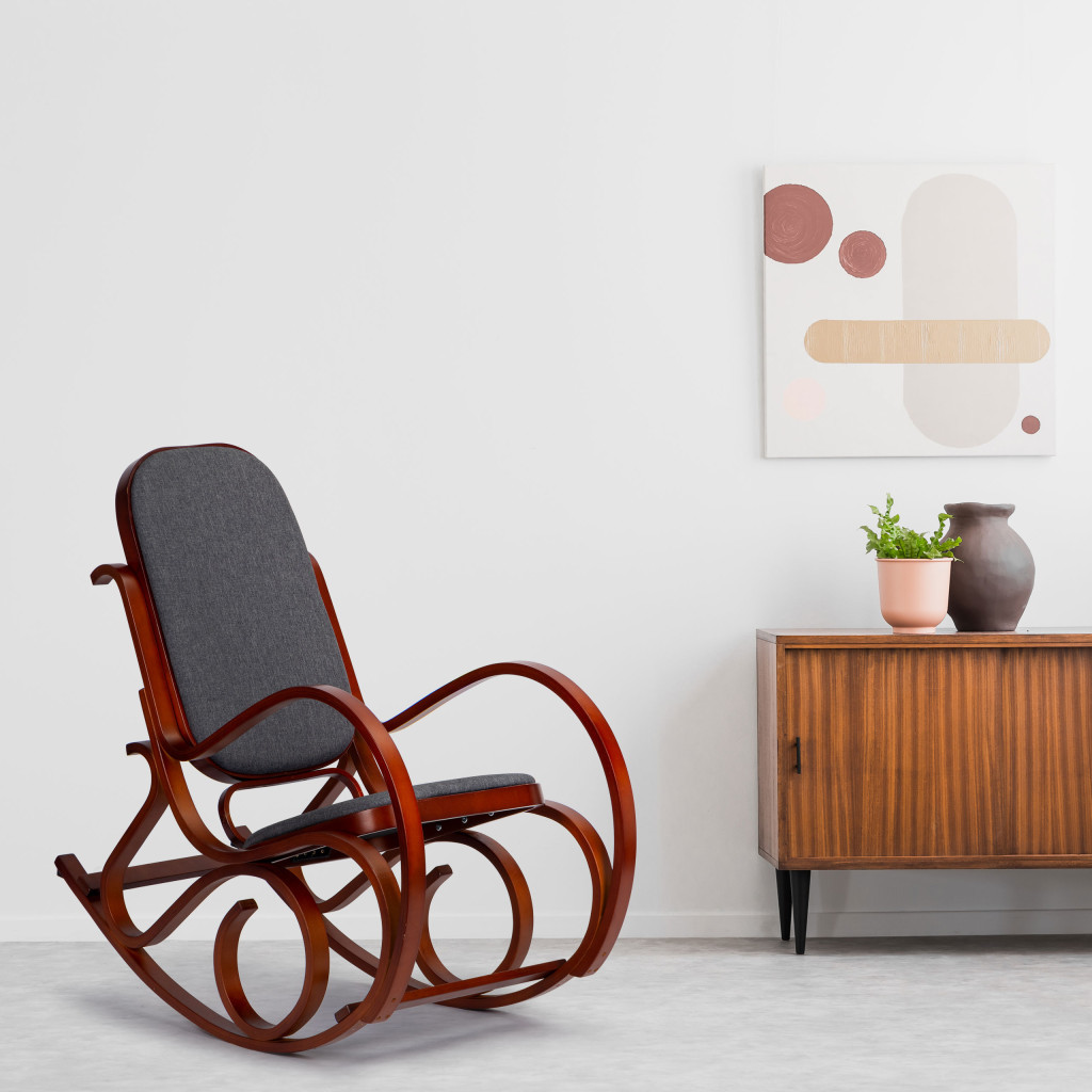 Homelux Scaun balansoar clasic cu cadru din lemn hazel - gri [8]