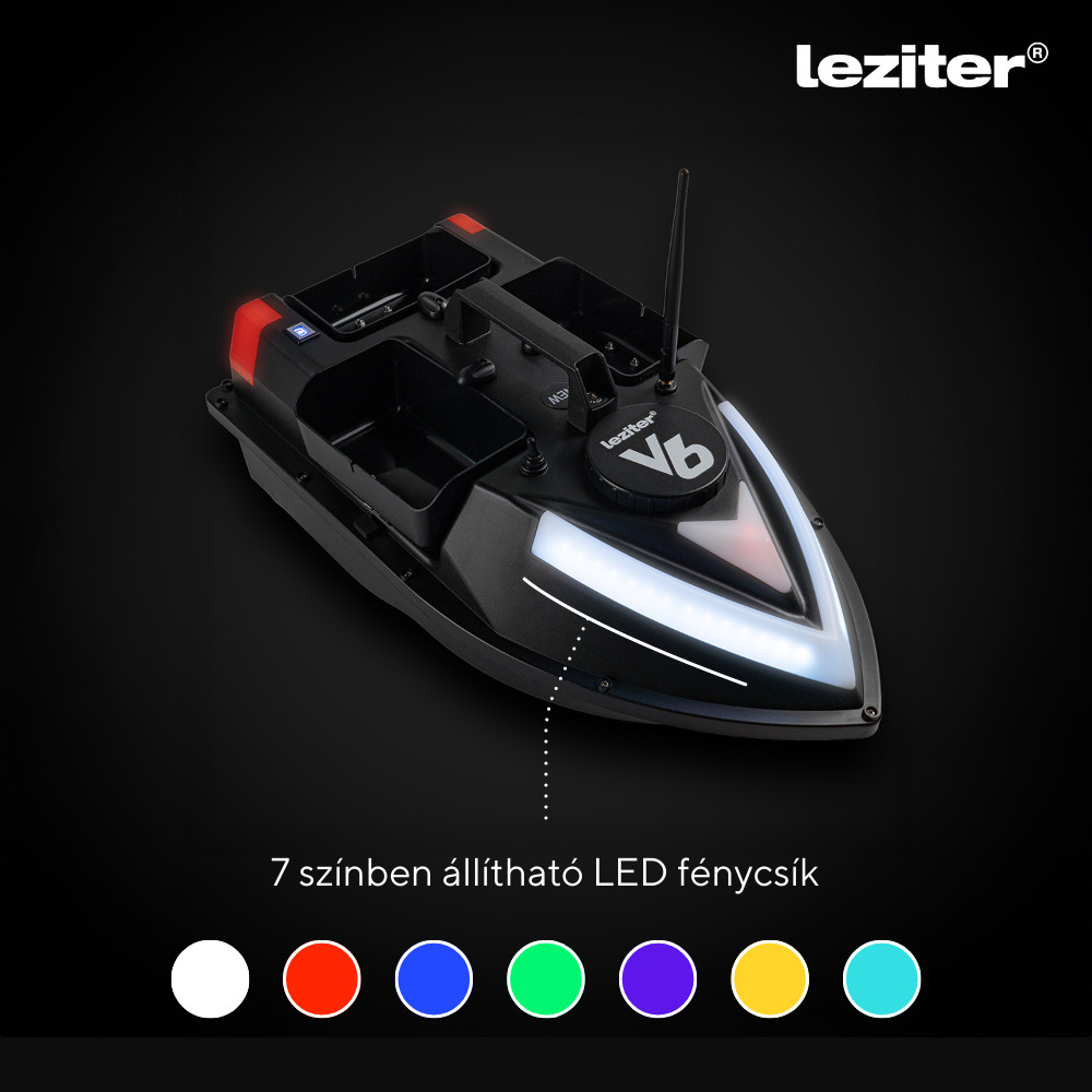 Leziter Feeder barca V6 GPS 3 reservoare spate și lateral cu negru [6]
