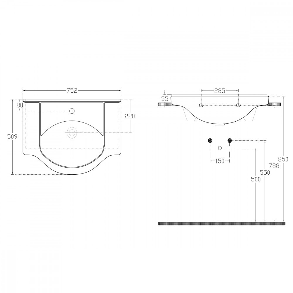 Leziter Lavoar ceramic cu aripi V75 75x48 cm [1]