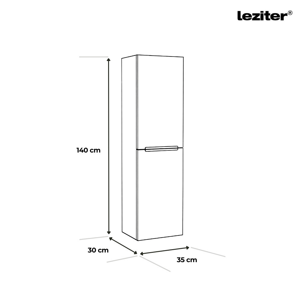 Leziter Dulap lateral suspendat Vario Trim 35 alb-alb [2]