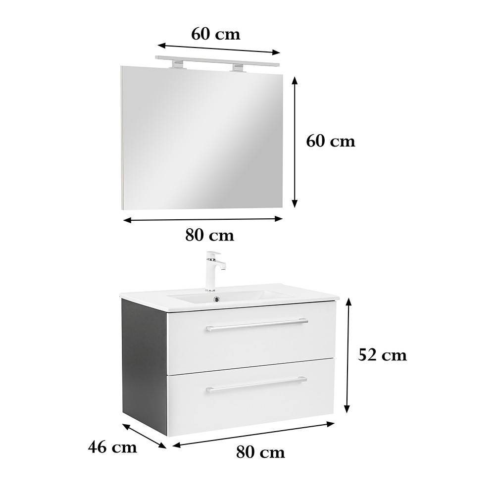 Leziter Set mobilier baie Vario Clam 80 complet [2]