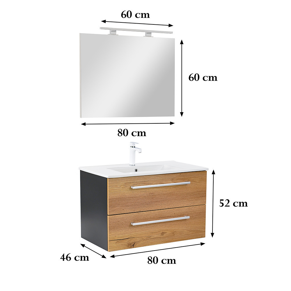 Leziter Set mobilier baie Vario Clam 80 complet [2]