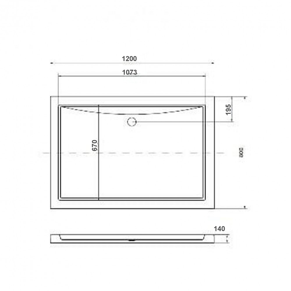 Kerra Cădiță de duș acrilică asimetrică Victor 120x80 cm [2]