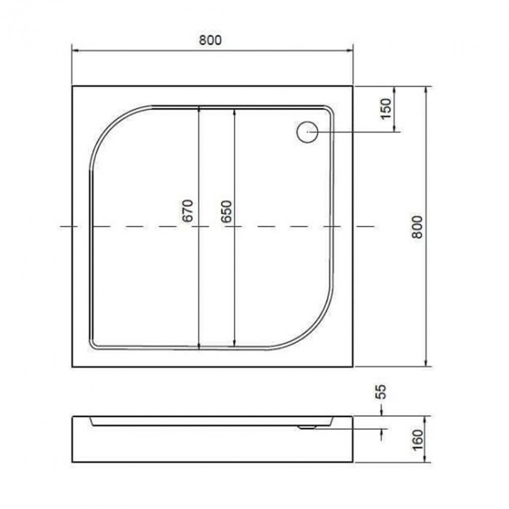 Kerra Cădiță de duș pătrată universală Victor 90x90 cm [3]