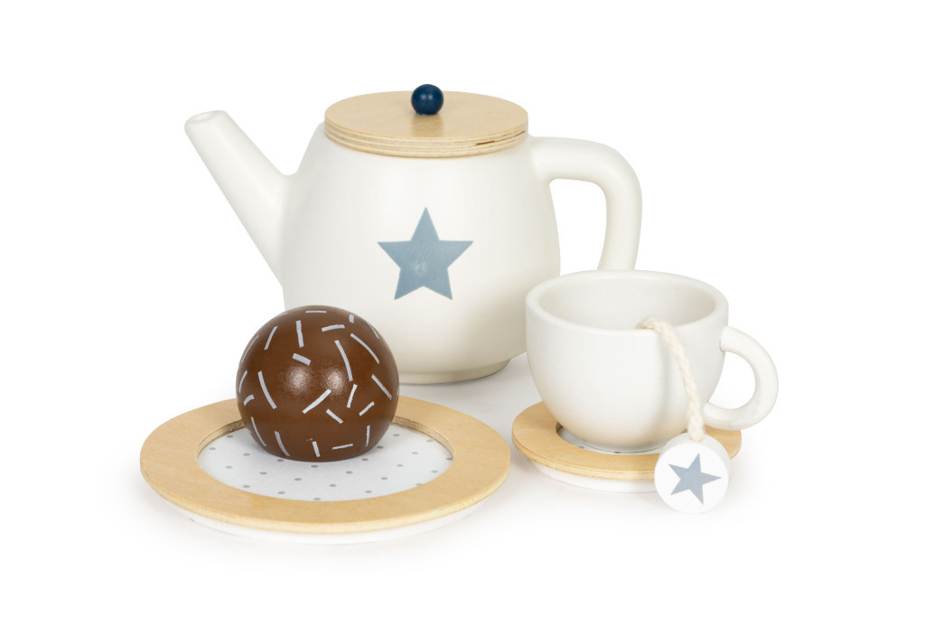 Homelux Set de ceai din lemn cu ceainic și cești 17 bucăți [3]