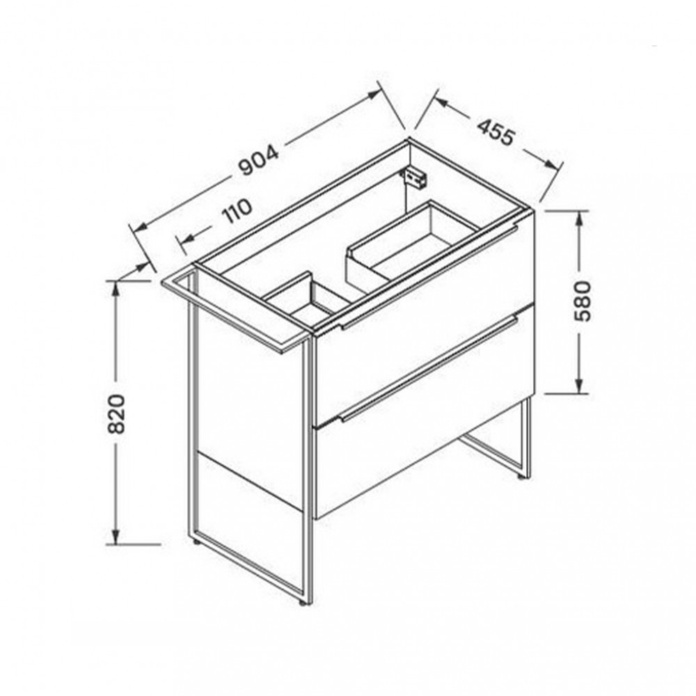 Wellis Unitate de toaletă Jersey cu 2 sertare fără chiuvetă [2]