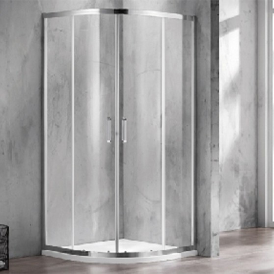 Wellis Cabină de duș curbată Caprera 90x90 cm cu 2 uși glisante, fără cădiță de duș, cu strat de acoperire Easy Clean [1]