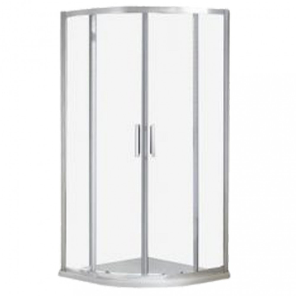 Cabină de duș semirotundă - Wellis Cabină de duș curbată Aquarius 80x80 cm fără cădiță de duș cu înveliș Easy Clean