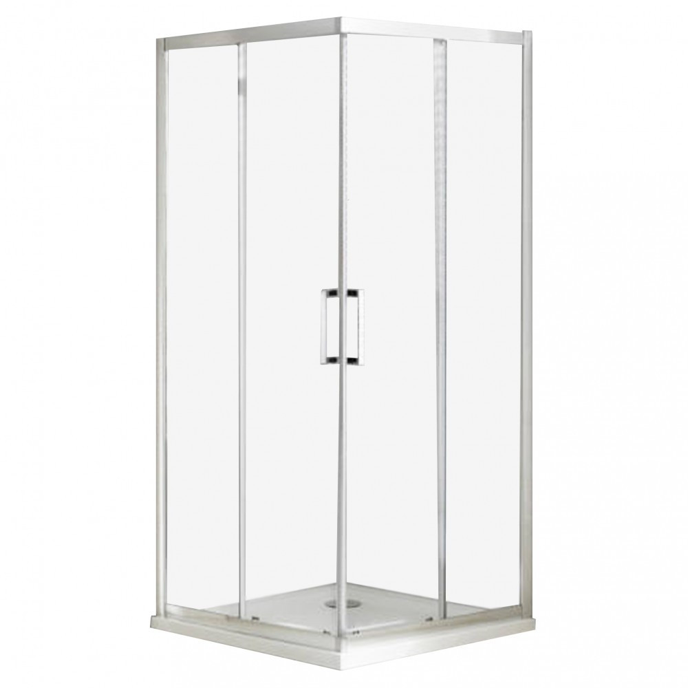 Cabină de duș pătrată / Cabină de duș dreptunghiulară - Wellis Cabină de duș pătrată Apollo 80x80 cm fără cădiță de duș cu strat de acoperire Easy Clean