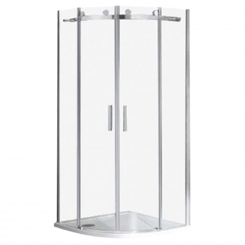 Cabină de duș semirotundă - Wellis Cabină de duș curbată Virgo 90x90 cm fără cădiță de duș cu înveliș Easy Clean