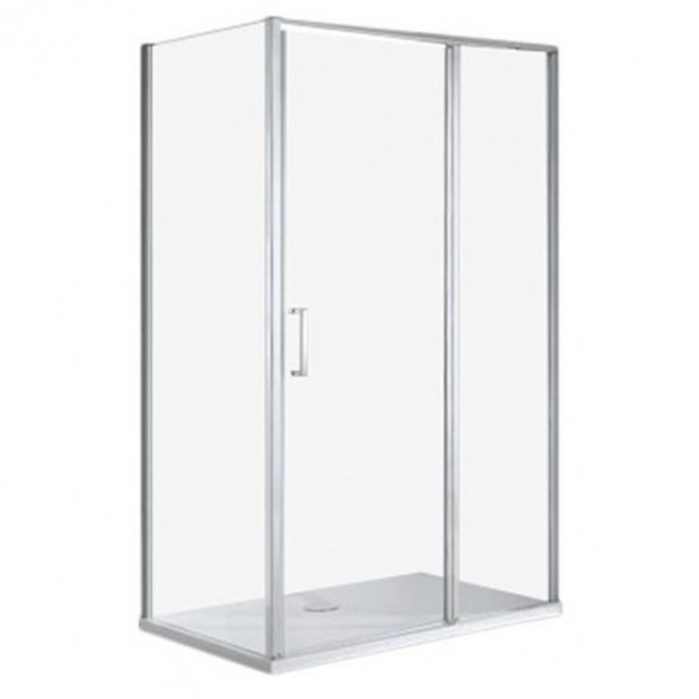 Cabină de duș - Wellis Cabină de duș asimetrică Triton 80x120 cm fără cădiță de duș cu înveliș Easy Clean