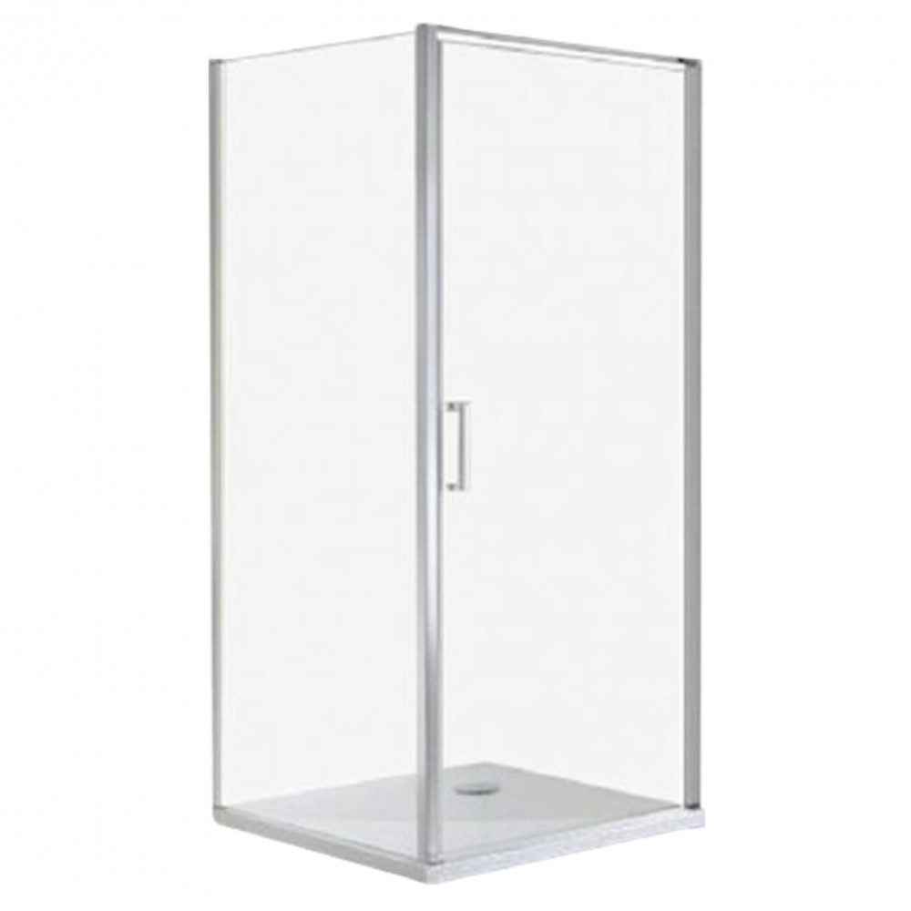 Cabină de duș - Wellis Cabină de duș Quadrum pătrată cu o singură ușă, cu strat de acoperire Easy Clean, fără cădiță de duș