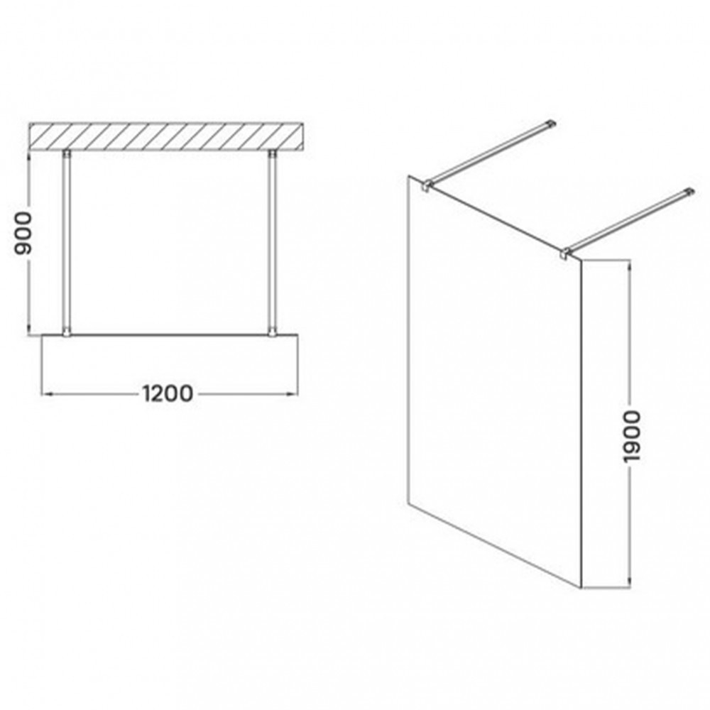 Wellis Cabină de duș Astro 120x190 cm, tip walk-in, cu finisaj Easy Clean [4]