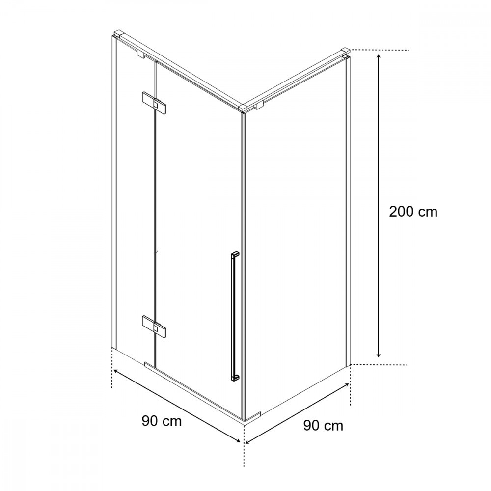Wellis Cabină de duș pătrată Sorrento Plus 90x90 stânga cu înveliș Easy Clean [5]