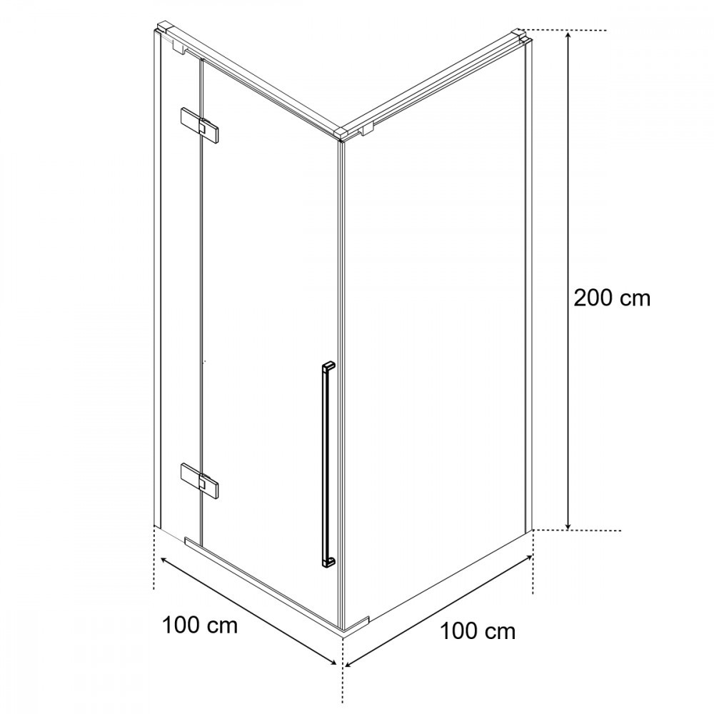 Wellis Cabină de duș pătrată Sorrento Plus 100x100, stânga, cu finisaj Easy Clean [5]