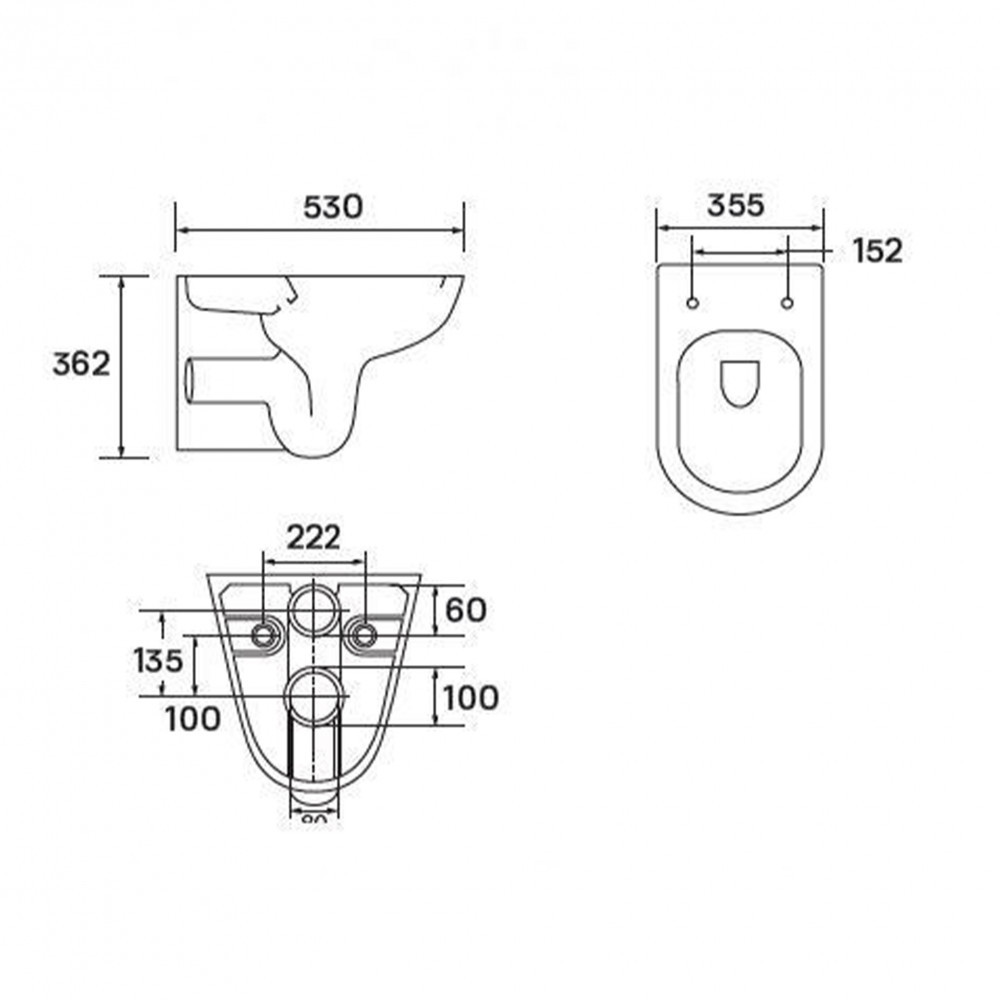 Wellis Toaletă Bella fără margini, montată pe perete [2]