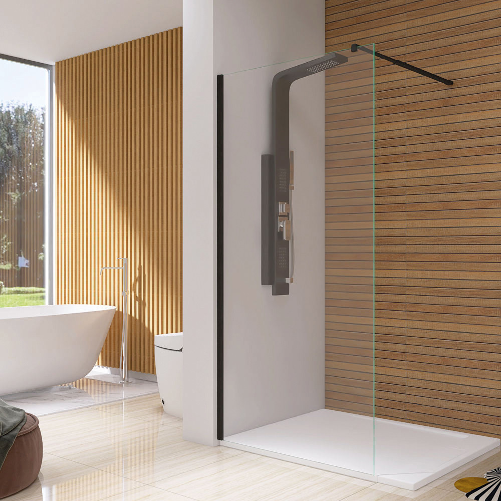 Leziter Cabină de duș River walk-in 80x190 cm neagră [1]